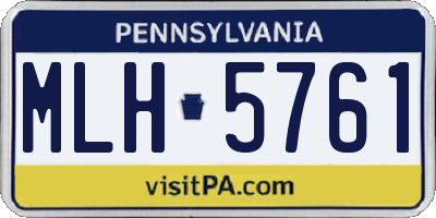 PA license plate MLH5761