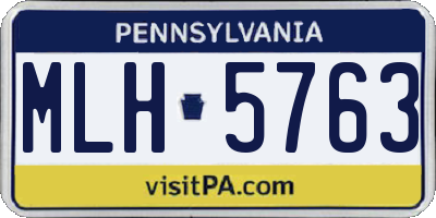 PA license plate MLH5763