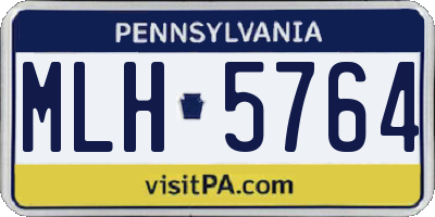 PA license plate MLH5764