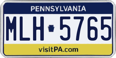 PA license plate MLH5765