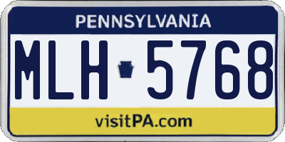 PA license plate MLH5768