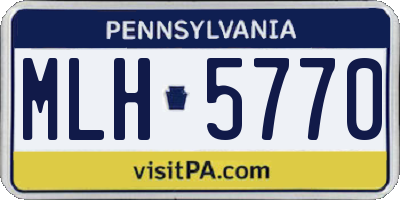 PA license plate MLH5770