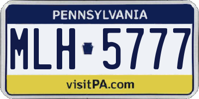 PA license plate MLH5777
