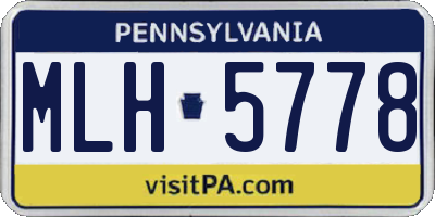 PA license plate MLH5778