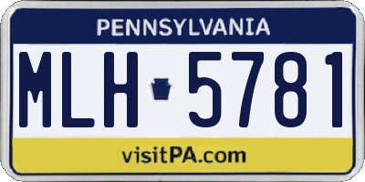 PA license plate MLH5781