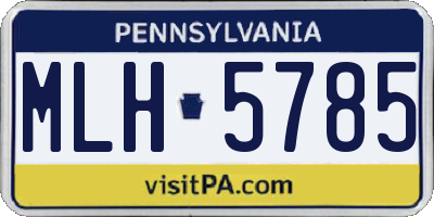 PA license plate MLH5785