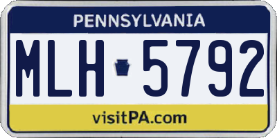PA license plate MLH5792