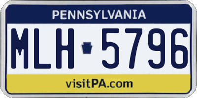 PA license plate MLH5796