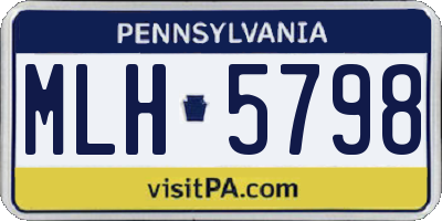 PA license plate MLH5798