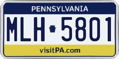 PA license plate MLH5801