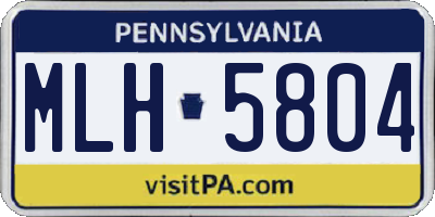 PA license plate MLH5804