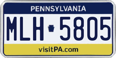 PA license plate MLH5805