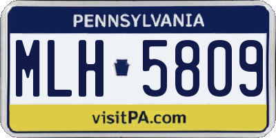 PA license plate MLH5809