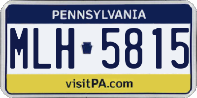 PA license plate MLH5815