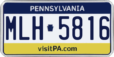 PA license plate MLH5816