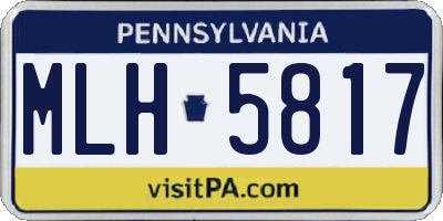 PA license plate MLH5817