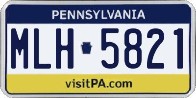 PA license plate MLH5821