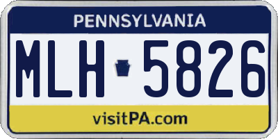 PA license plate MLH5826