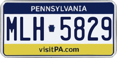 PA license plate MLH5829