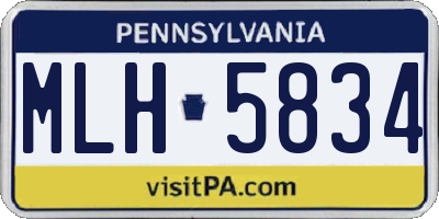 PA license plate MLH5834