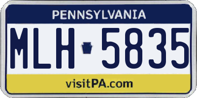 PA license plate MLH5835