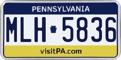 PA license plate MLH5836