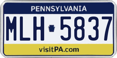 PA license plate MLH5837
