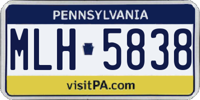 PA license plate MLH5838