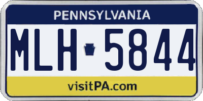 PA license plate MLH5844