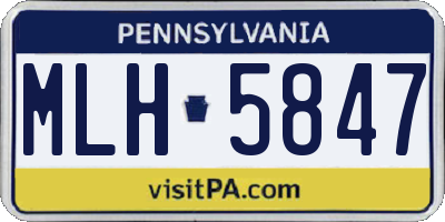 PA license plate MLH5847