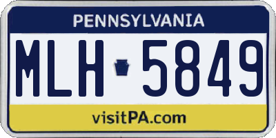 PA license plate MLH5849