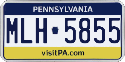 PA license plate MLH5855