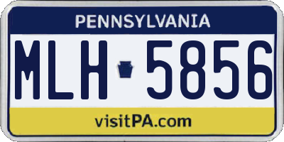 PA license plate MLH5856