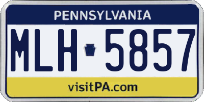 PA license plate MLH5857