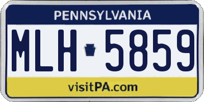PA license plate MLH5859