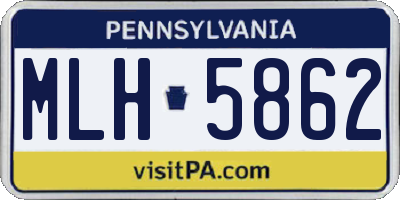 PA license plate MLH5862