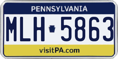 PA license plate MLH5863