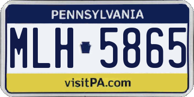 PA license plate MLH5865