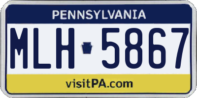 PA license plate MLH5867