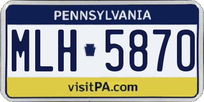 PA license plate MLH5870