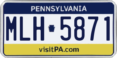 PA license plate MLH5871