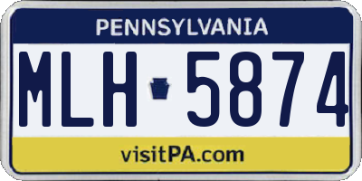 PA license plate MLH5874