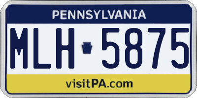 PA license plate MLH5875