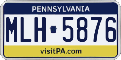 PA license plate MLH5876