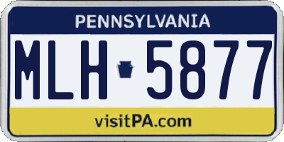 PA license plate MLH5877