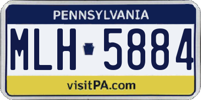 PA license plate MLH5884