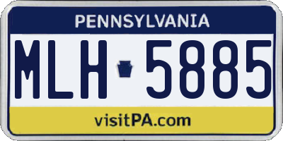 PA license plate MLH5885