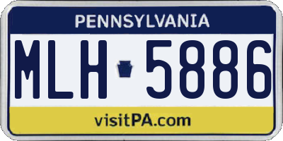 PA license plate MLH5886