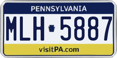 PA license plate MLH5887