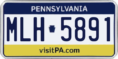 PA license plate MLH5891